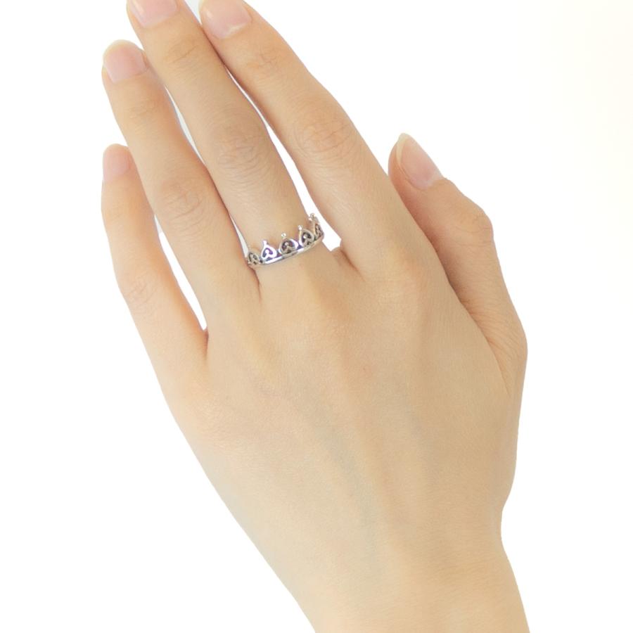 リング シルバー925 クラウン 王冠 リバースハート 燻し 細め シンプル