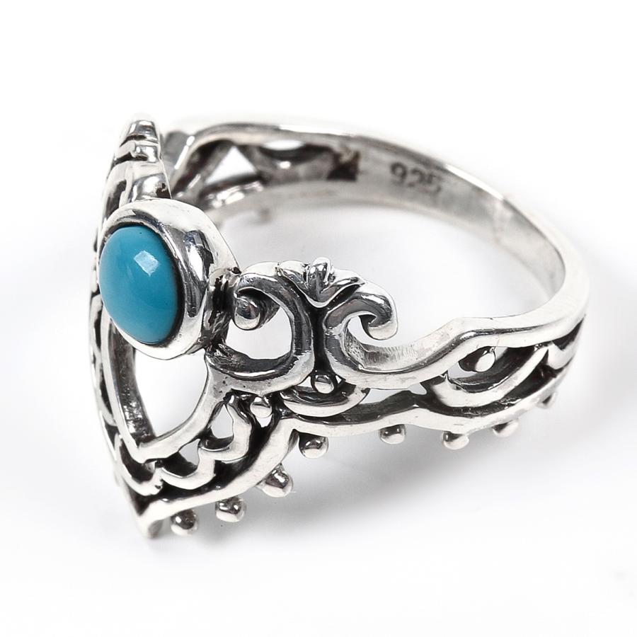 リング シルバー925 ネリターコイズ アンティーク エスニック
