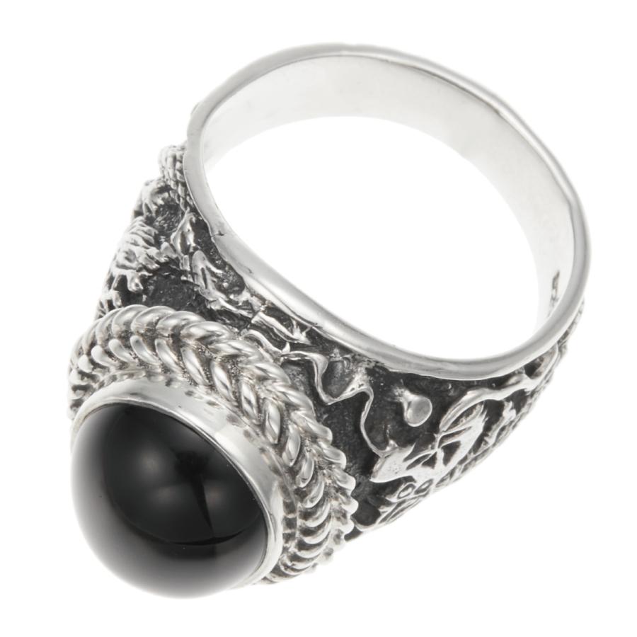 オルゴンリング　シルバー　約21cm リング シルバー925 オニキス 龍 ドラゴン 風水 幅広 ワイド 大ぶり ご