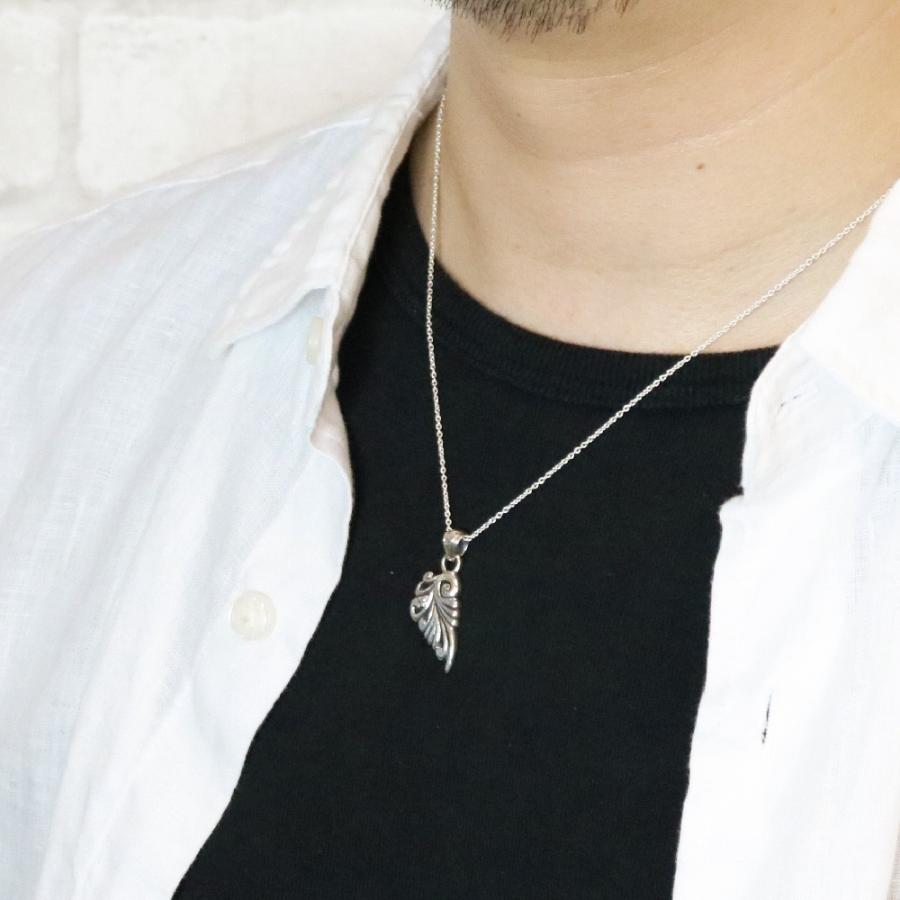 シルバー925製 ウイングモチーフのペアネックレス 燻し加工 ハート シルバーアクセサリー ジルコニア ユニセックス メンズ レディース 爆買の画像