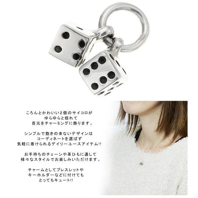 レディースペンダントトップ チャーム シルバー925 スターリングシルバー サイコロ ネックレストップ 爆買の画像