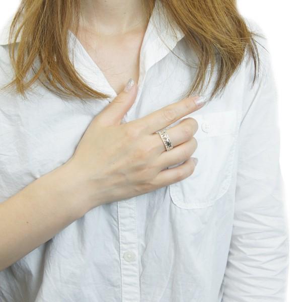 リング 指輪 シルバー925製 スタンダード ピンキー 透かし柄 鹿