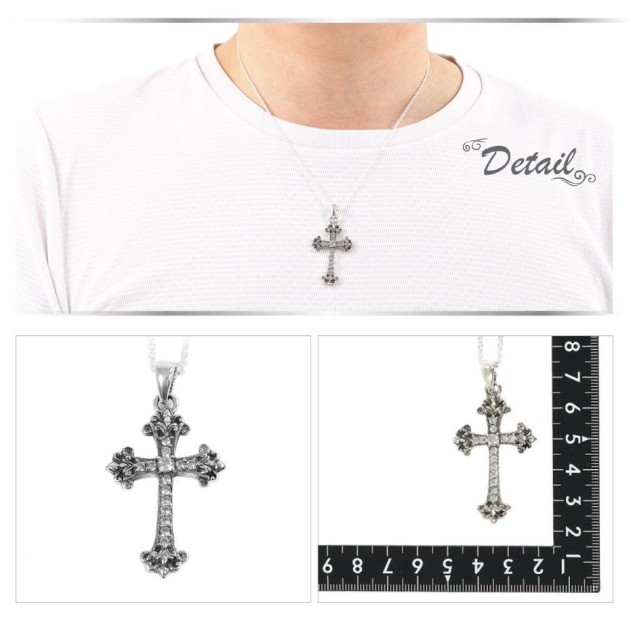十字架 シルバーメッキ 【ほぼ未使用】 ネックレス シルバー925 キュービックジルコニア 十字架 クロス ごつめ
