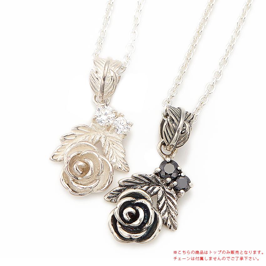 ペンダントトップ シルバー925製 キュービックジルコニア ローズ