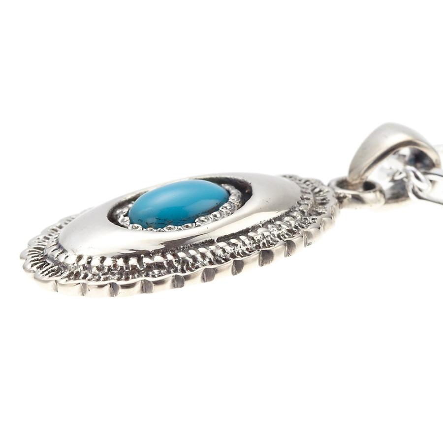 ラウンド形ネリターコイズネックレス シルバー925 トルコ石 ネイティブ