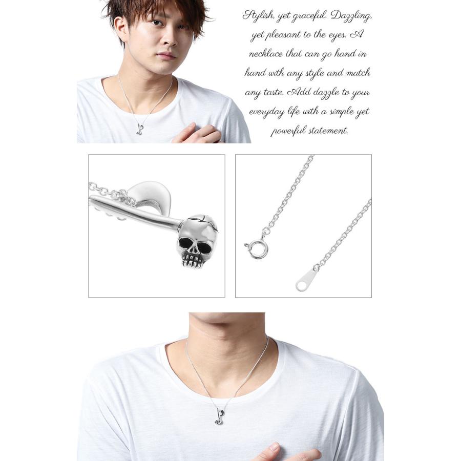 ペンダント ネックレス 音符 スカル シルバー925 銀製品 燻し加工