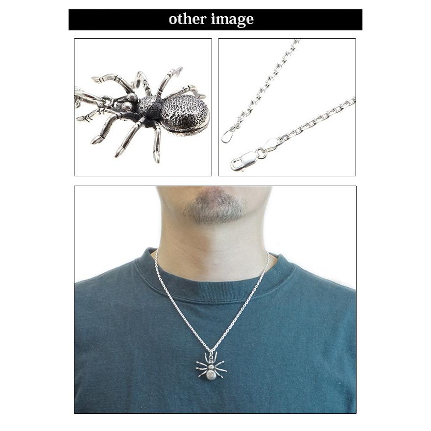 メンズネックレス スパイダーモチーフシルバーネックレスペンダント