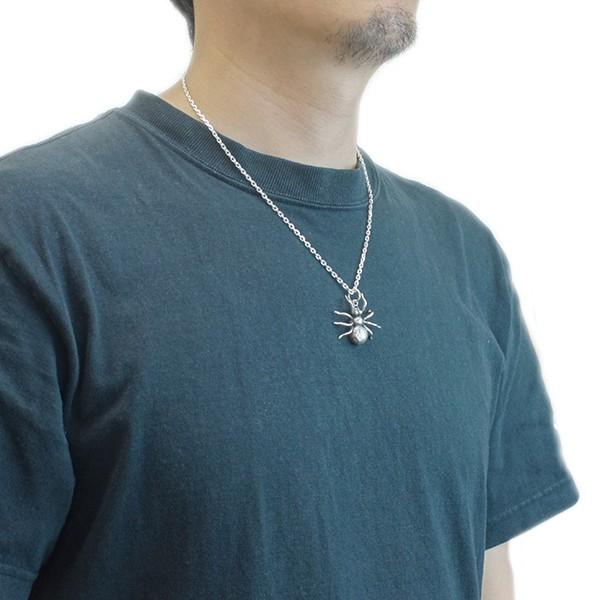 メンズネックレス スパイダーモチーフシルバーネックレスペンダント