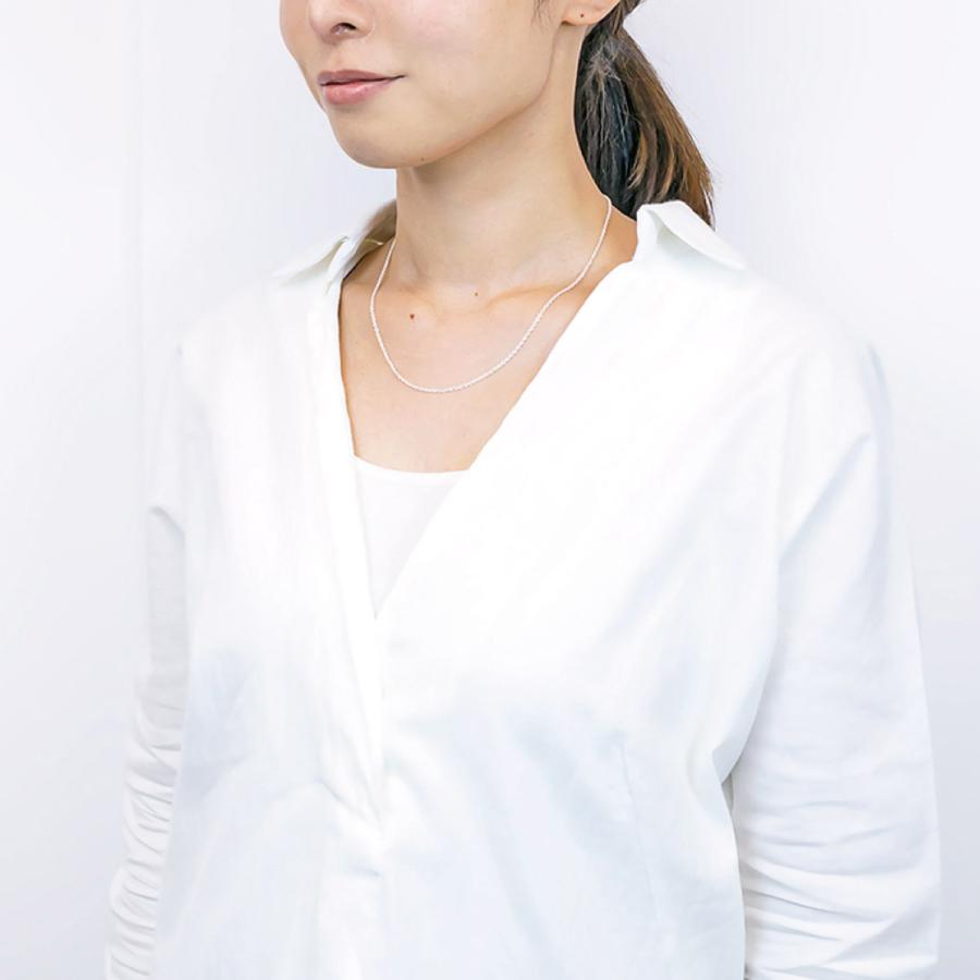 ネックレス シルバー925 あずきチェーン 小豆チェーン シンプル 細い チェーンのみ 長さ40cm 幅1.5mm 爆買の画像