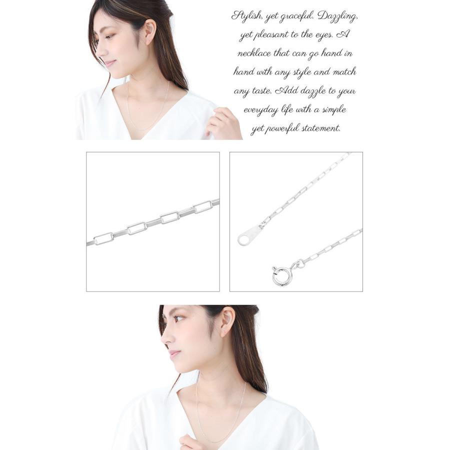 ネックレス シルバー925 長あずきチェーン 小豆チェーン カットロング