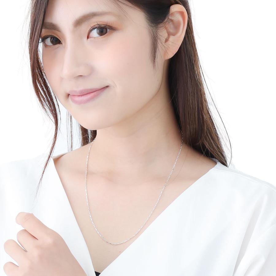 ネックレス シルバー925 長あずきチェーン 小豆チェーン カットロング