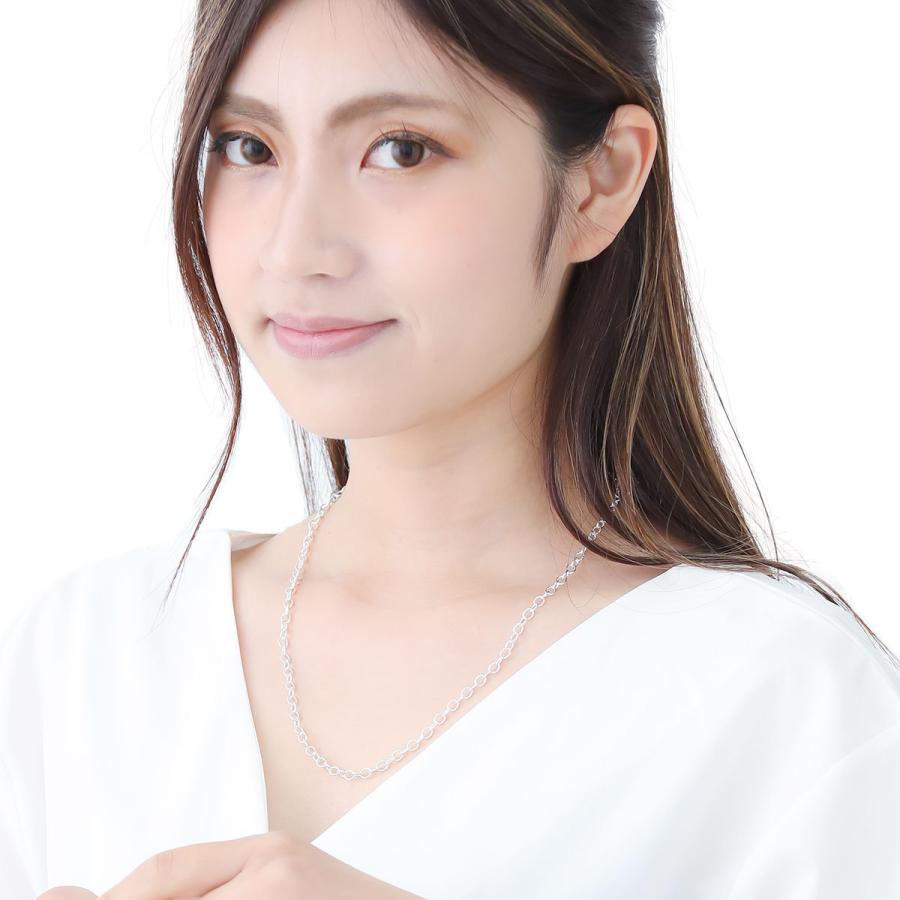 ネックレス シルバー925 大あずきチェーン 小豆チェーン オーバル 楕円 シンプル チェーンのみ 長さ50cm 幅4.0mm 爆買の画像