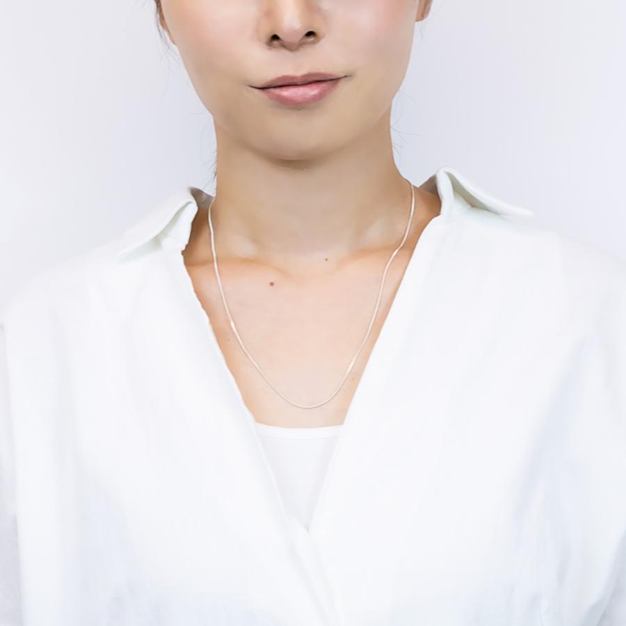 シルバー金属製ネックレス 約50cm ネックレス レディース チェーンのみ 低金属アレルギー シルバー