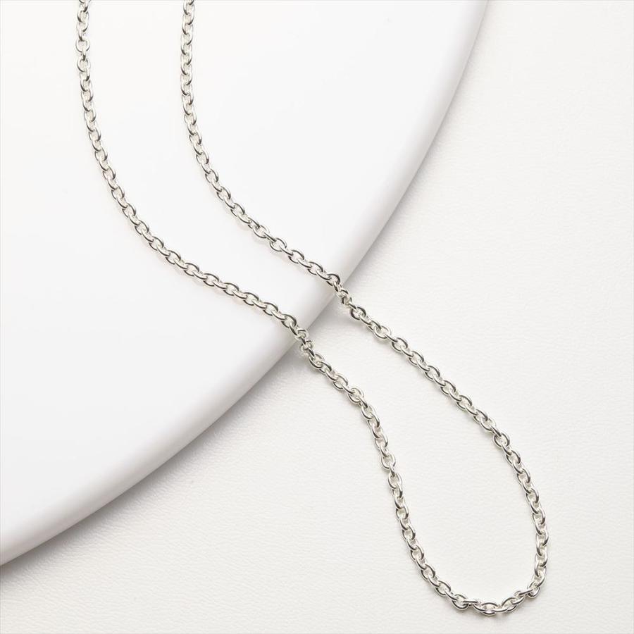 ネックレス チェーンのみ 低金属アレルギー シルバー925製 シンプル 60cm チェーン太さ3mm 線径0.85ミリ あずき 爆買の画像