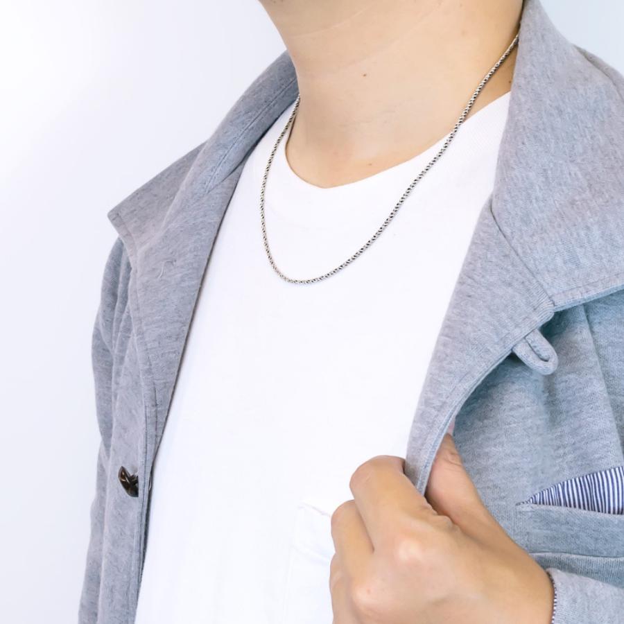 ネックレス チェーンのみ シルバー925 ロープ 太さ2mm 長さ50cm 燻し オキシダイ 2ミリ ロング 長い パイロープ 爆買の画像