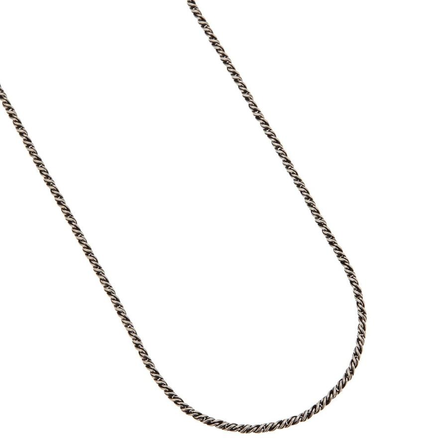 ネックレス チェーンのみ シルバー925 ロープ 太さ2mm 長さ50cm 燻し オキシダイ 2ミリ ロング 長い パイロープ 爆買の画像