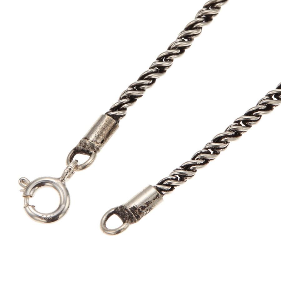 ネックレス チェーンのみ シルバー925 ロープ 太さ2mm 長さ50cm 燻し オキシダイ 2ミリ ロング 長い パイロープ 爆買の画像