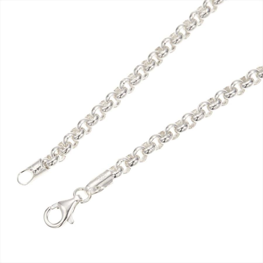 ネックレス メンズ レディース 甲丸 チェーンのみ 低金属アレルギー シルバー925製 シンプル ロング 長い 60cm 太さ4mm 爆買の画像