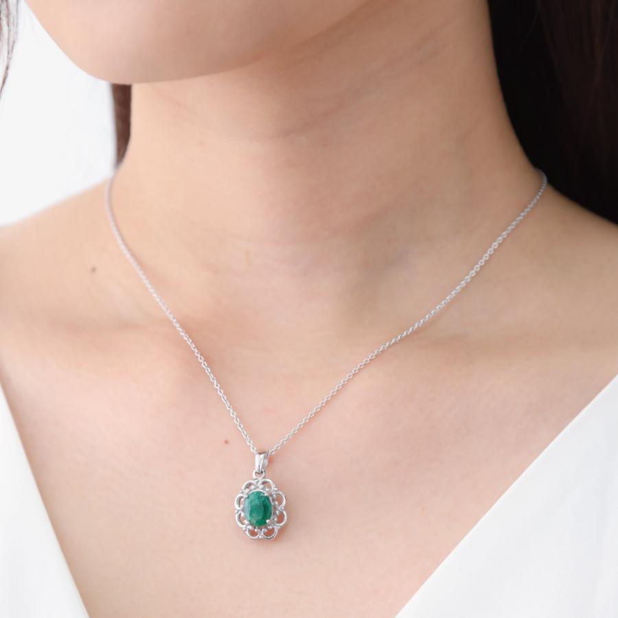 ネックレス ペンダント シルバー925 エメラルド 天然石 オーバル ネックレス ペンダント シルバー925 エメラルド 天然石 オーバル
