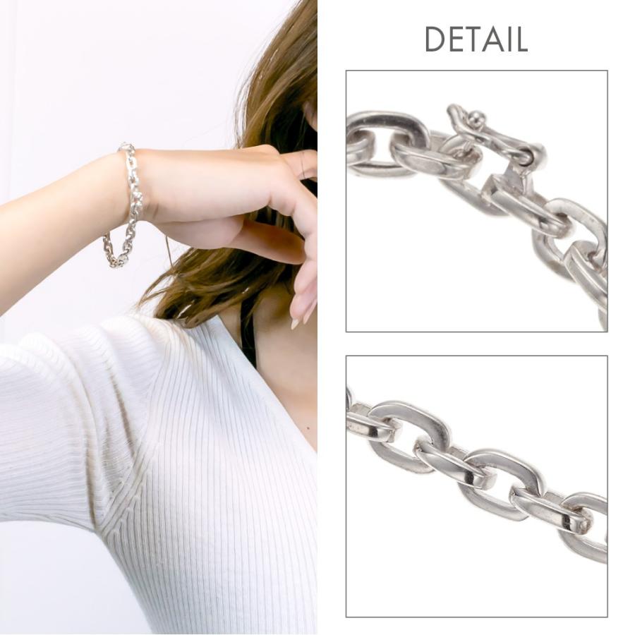 ペアブレスレット メンズ レディース シルバー925製 極太あずき