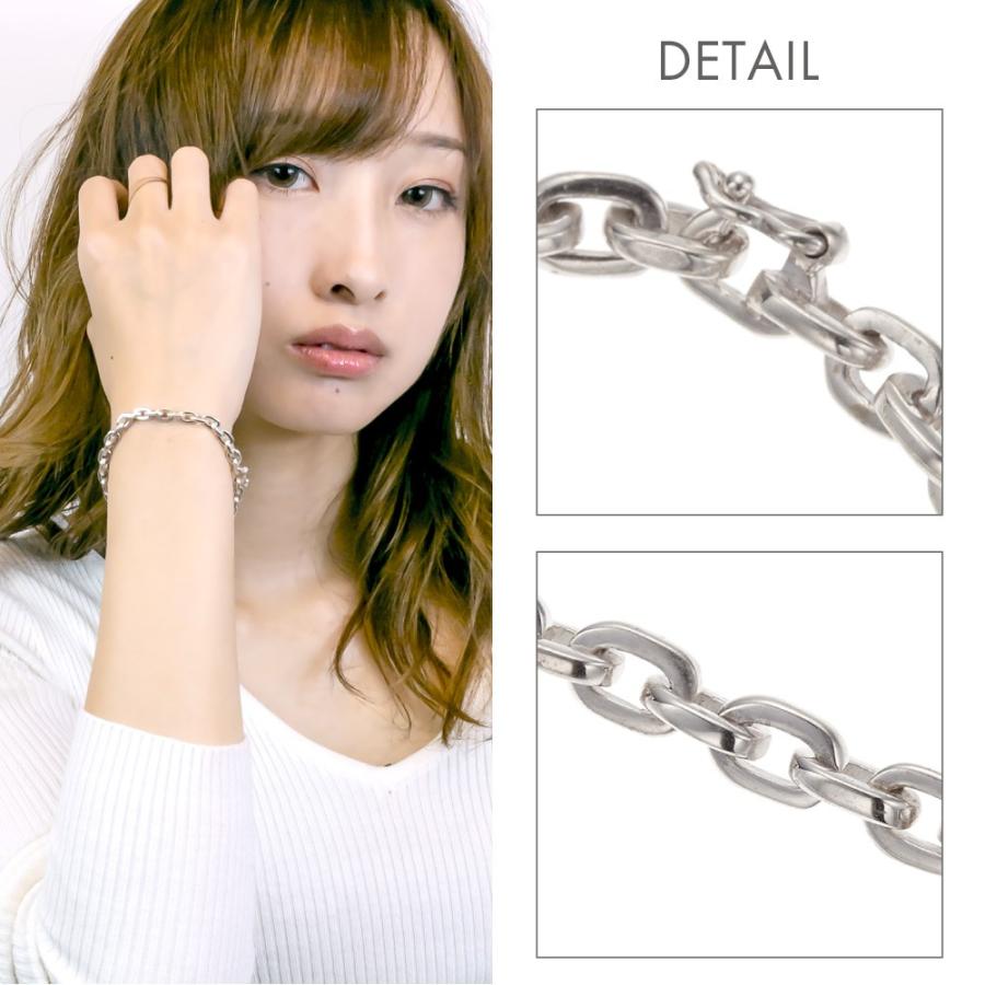 ブレスレット レディース シルバー925製 極太あずきチェーン