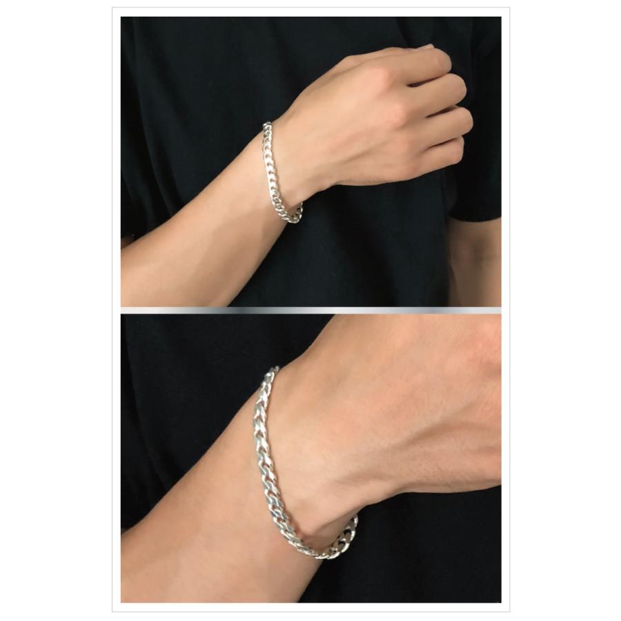 ブレスレット シルバー925 喜平 キヘイ チェーン 太め シンプル ごつめ お肌に優しい 金属アレルギー対応 メンズ 爆買の画像