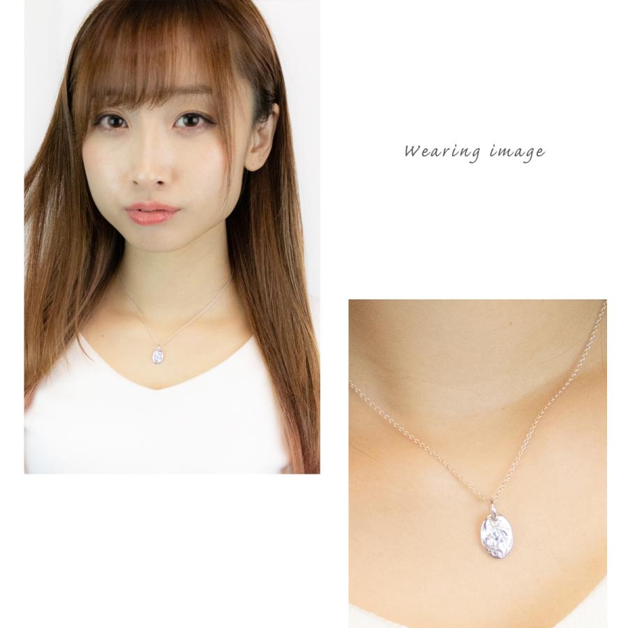 ネックレス ハワジュ シルバー925製 ブルーダイヤモンド マイレ スクロール プレート 彫刻 レディース 爆買の画像