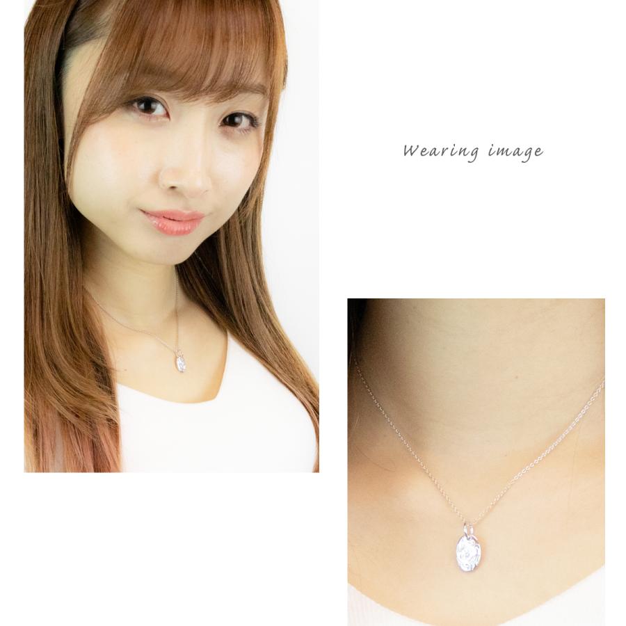 ネックレス ハワジュ シルバー925製 ブルーダイヤモンド マイレ スクロール プレート 彫刻 レディース 爆買の画像