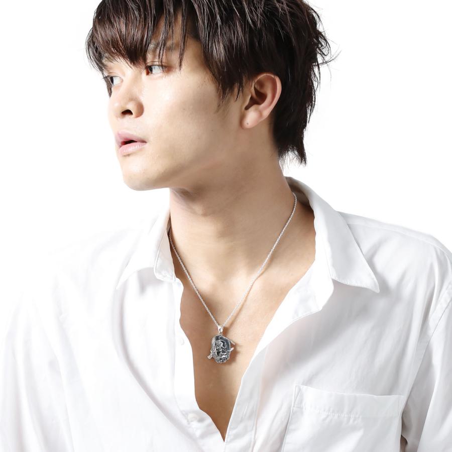 ネックレス シルバー925 風神 雷神 大きめ 彫り 繊細 重厚感