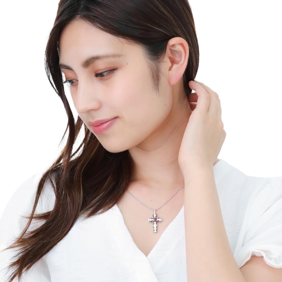 ネックレス シルバー925 ルビー サファイヤ 十字架 クロス 上品 ネックレス シルバー925 ルビー サファイヤ 十字架 クロス 上品