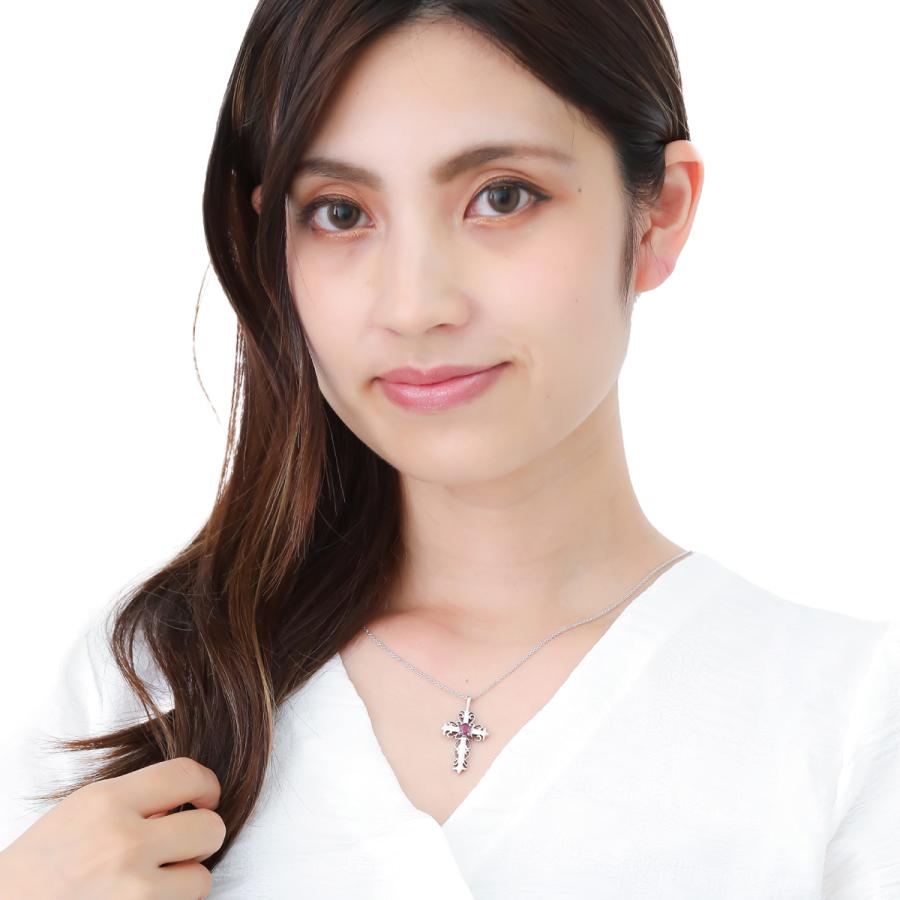 ネックレス シルバー925 ルビー サファイヤ 十字架 クロス 上品 ネックレス シルバー925 ルビー サファイヤ 十字架 クロス 上品