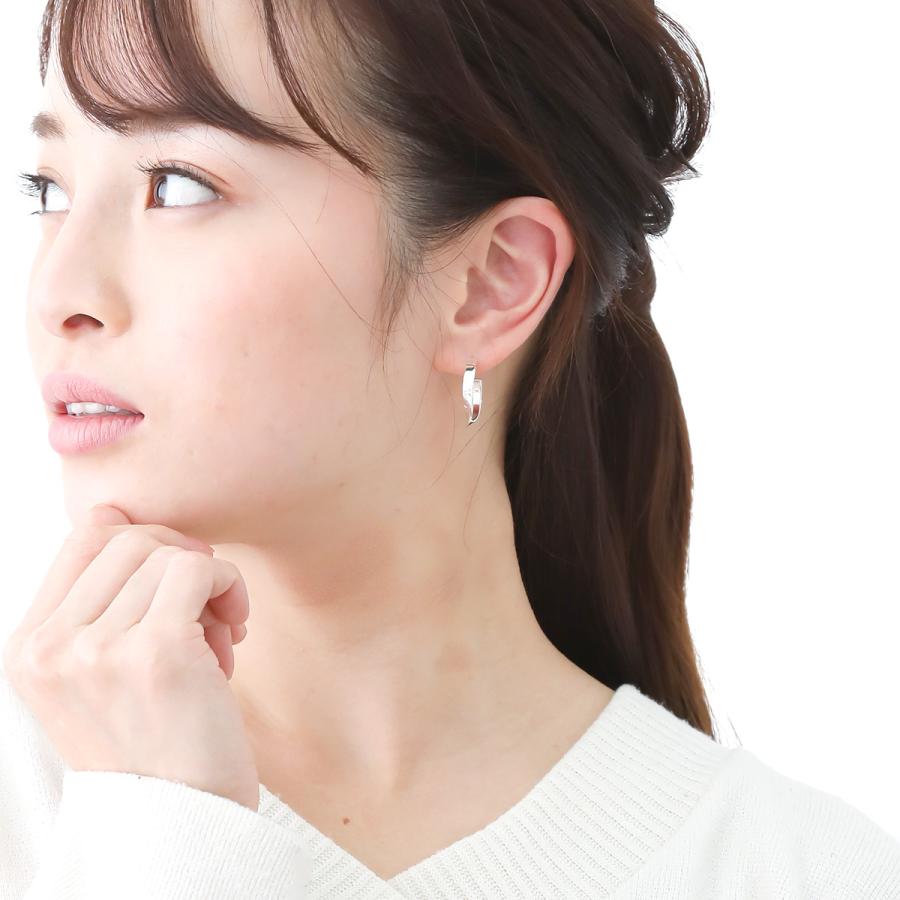 スタッドピアス シルバー925 ツイスト ねじれ 細め フープ 中サイズ 直径20mm 爆買の画像