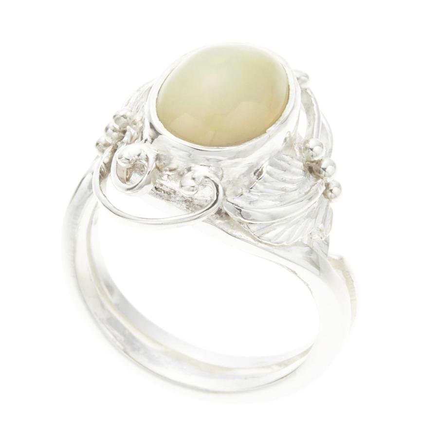 天然石高品質ケース付ウォーターオパールシルバー925 フリーサイズリング