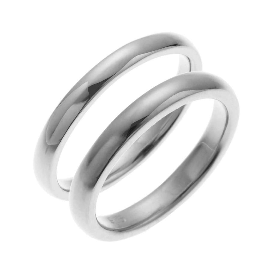 ペアリング シルバー925 プラチナ仕上げ マリッジリング 結婚指輪 甲丸 ツヤ有り 沖縄製 レディース メンズ 爆買の画像