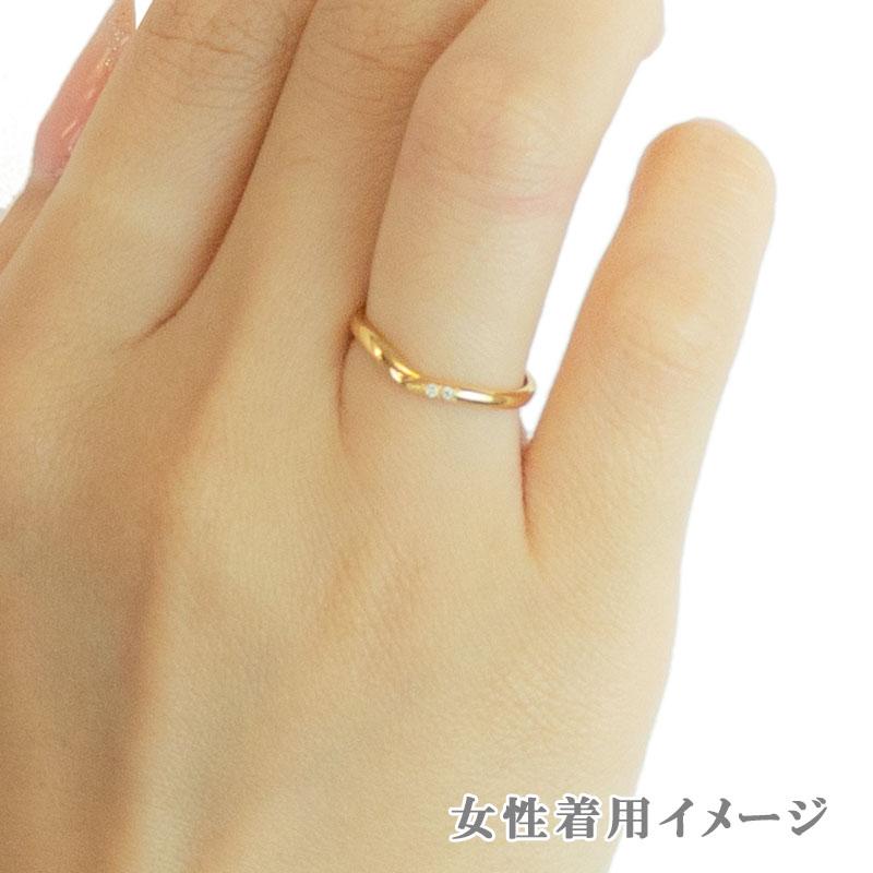 ペアリング シルバー925製 ダイヤモンド マリッジリング 結婚指輪 波 ウェーブ 甲丸 沖縄製 爆買の画像