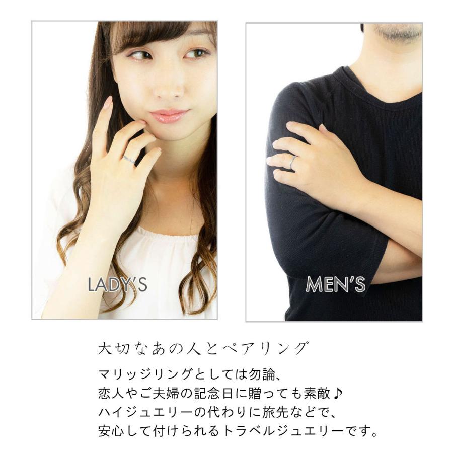 ペアリング シルバー925 プラチナ仕上げ ダイヤモンド マリッジリング 結婚指輪 波 甲丸 沖縄製 爆買の画像