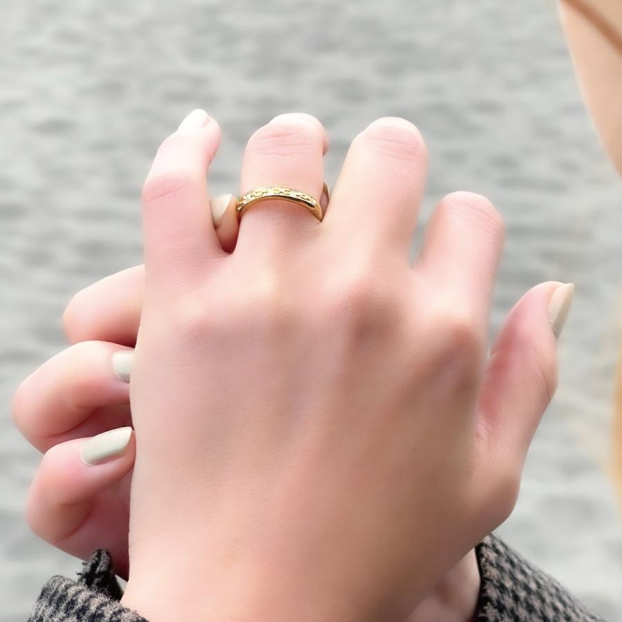 ペアリング シルバー925製 マリッジリング 結婚指輪 ミンサー柄 彫刻 細身 重ね付け 沖縄製 爆買の画像