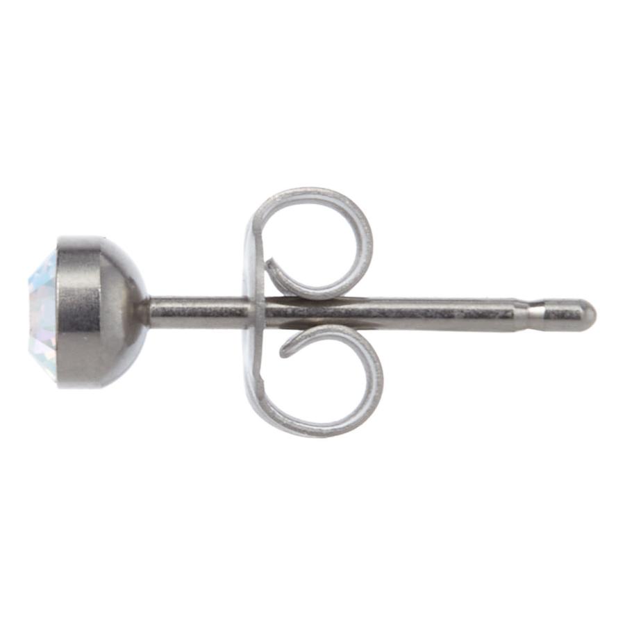 スタッドピアス チタン製 ラインストーン 1石ピアス セカンドピアス お