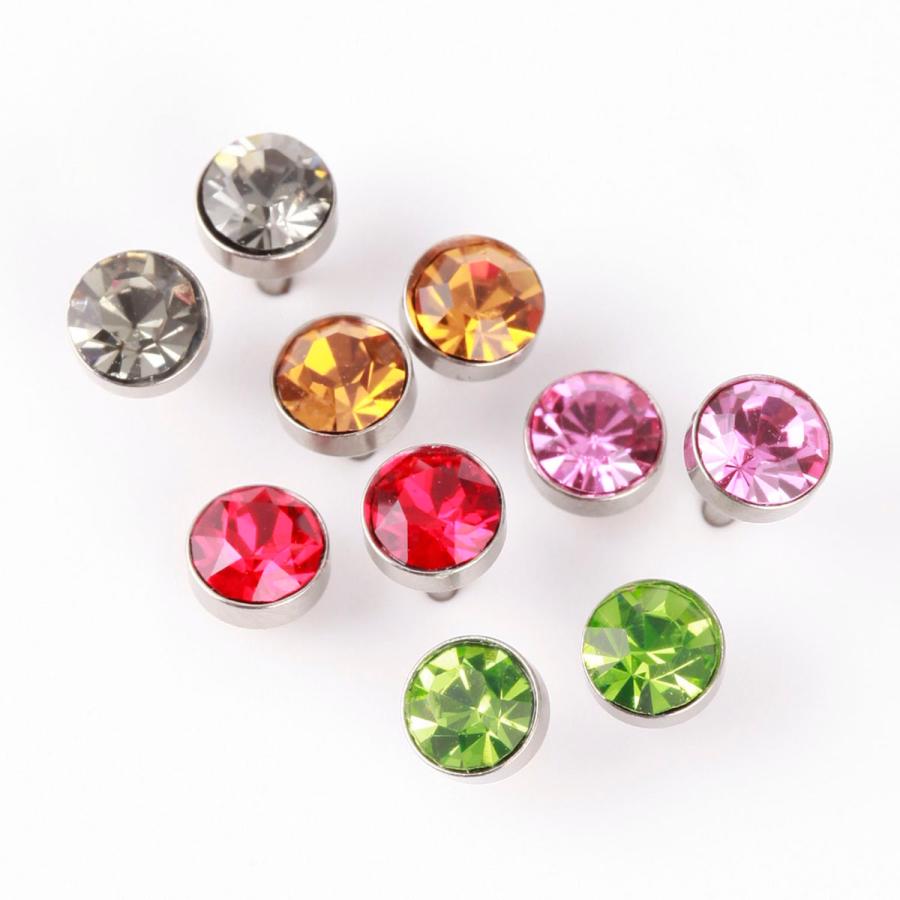 スタッドピアス チタン製 ラインストーン 1石ピアス セカンドピアス お