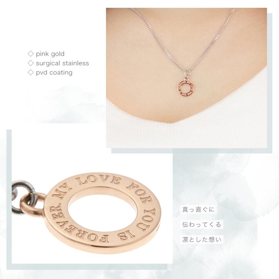 close to me 2way メッセージサークルネックレス アンクレット サージカルステンレス316L ピンクゴールド 低アレルギー 爆買の画像