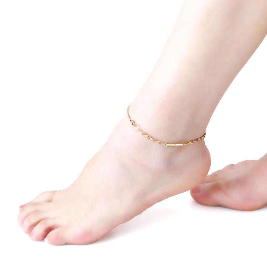 アンクレット ブレスレット 2way サージカルステンレス crose to me バー スティック チェーン 彫刻 金属アレルギー 爆買の画像