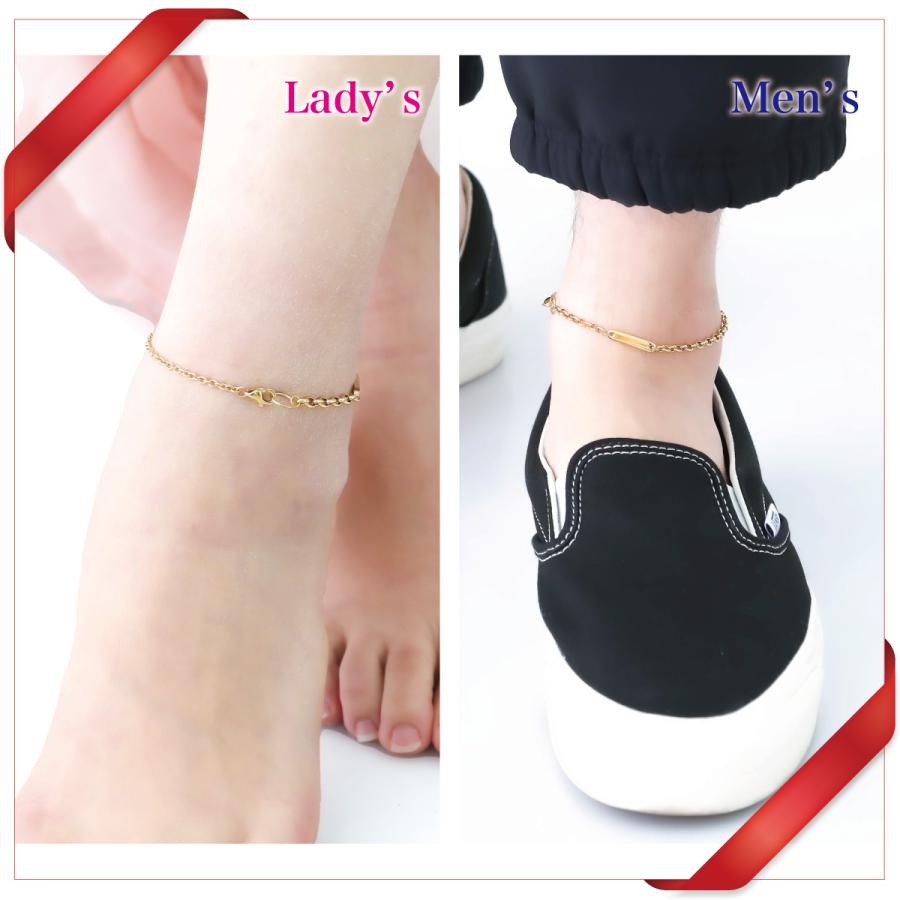 アンクレット ブレスレット 2way サージカルステンレス crose to me バー スティック チェーン 彫刻 金属アレルギー 爆買の画像
