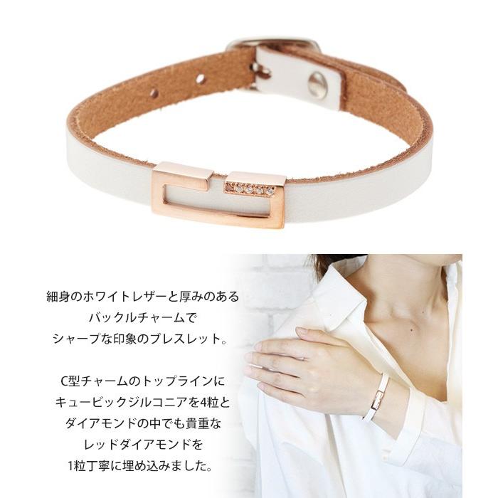 ブレスレット レディース レッドダイヤモンド キュービックジルコニア