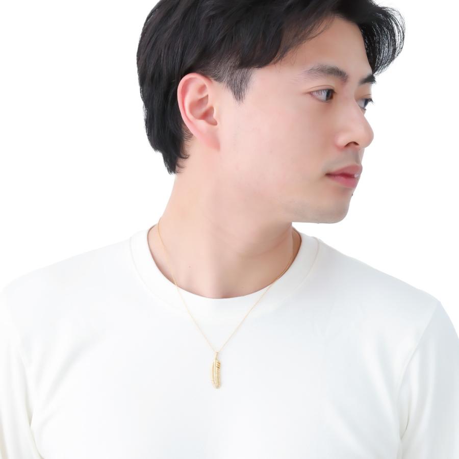 ネックレス シルバー925製 ダイヤモンド K23コーティング Royal Stag Zest 羽根 フェザー 1粒 ゴールド メンズ 爆買の画像