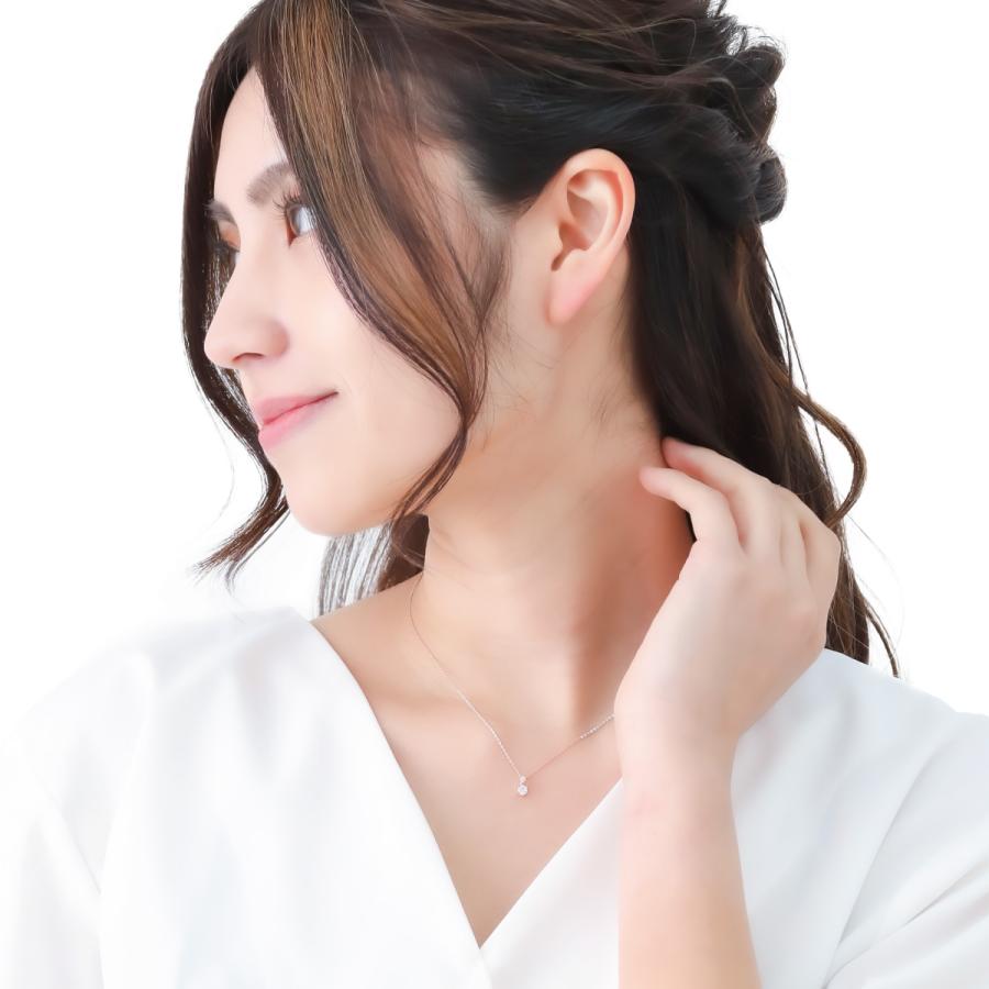 ネックレス シルバー925製 キュービックジルコニア close to me st 2粒 刻印 シンプル 小振り レディース 爆買の画像