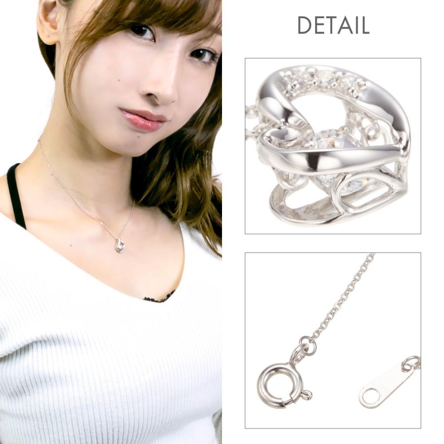 ネックレス シルバー925製 ダンシングストーン スーパーキュービックジルコニア ハート シルバーネックレス 爆買の画像
