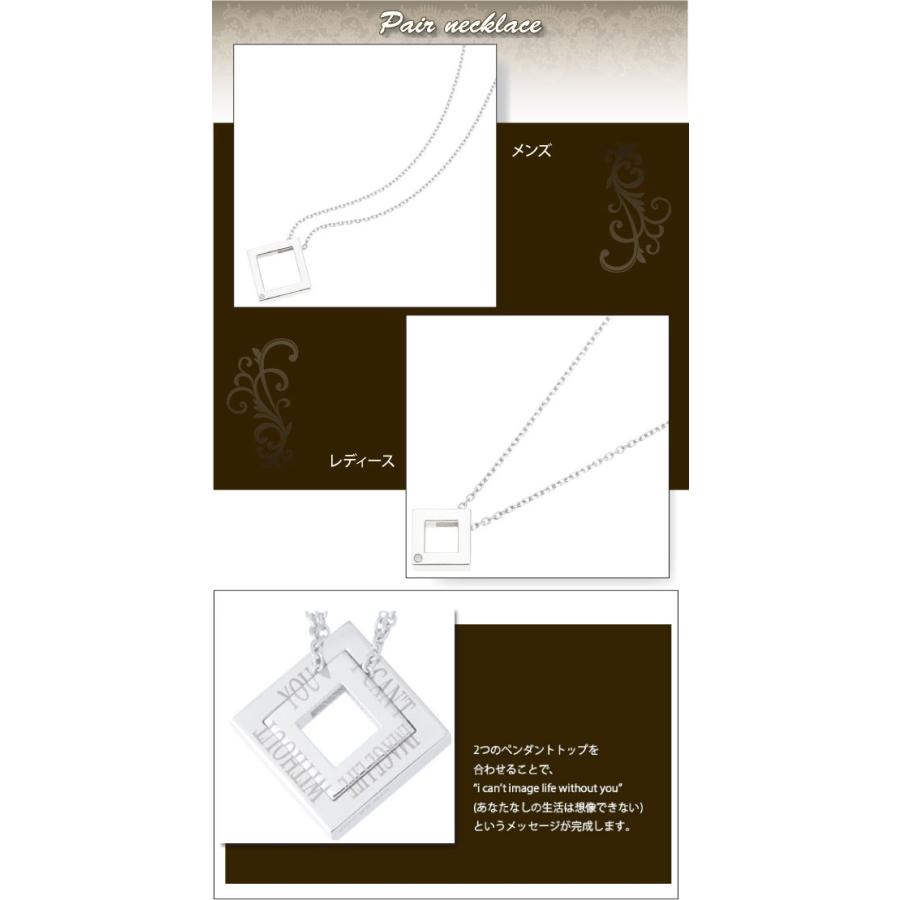 ペアネックレス スクエア 四角 文字刻印 1粒ストーン 文字刻印無料 金属アレルギー 対応 安心 爆買_1