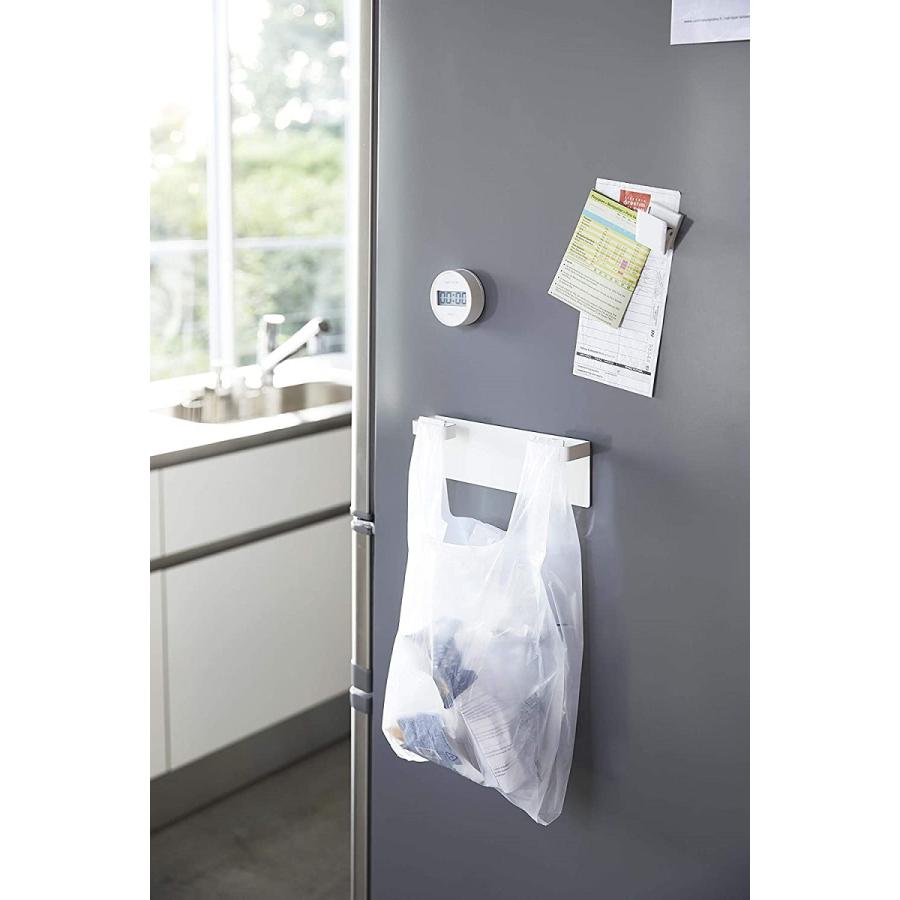 マグネットレジ袋ハンガー レジ袋掛け ゴミ箱 冷蔵庫に貼り付け ポリ袋 キッチン雑貨