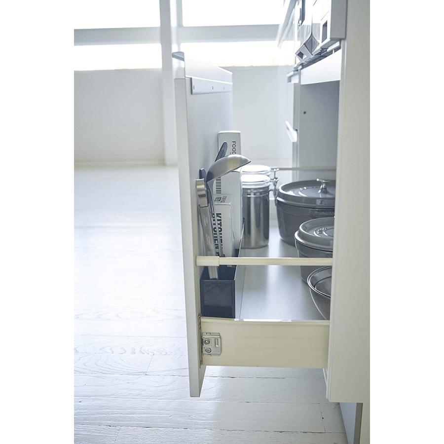 シンク下仕切り付きワイドラック キッチン収納棚 小物収納ボックス 可動式仕切り 4個付き ホワイト ブラック 箸立て 小物ケース Ya アクセサリーショップ Piena 通販 Yahoo ショッピング