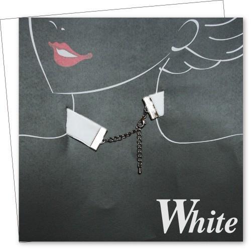 ホワイト／白色ベルベットりぼんチョーカー　WH2003C｜pierce500ys｜02